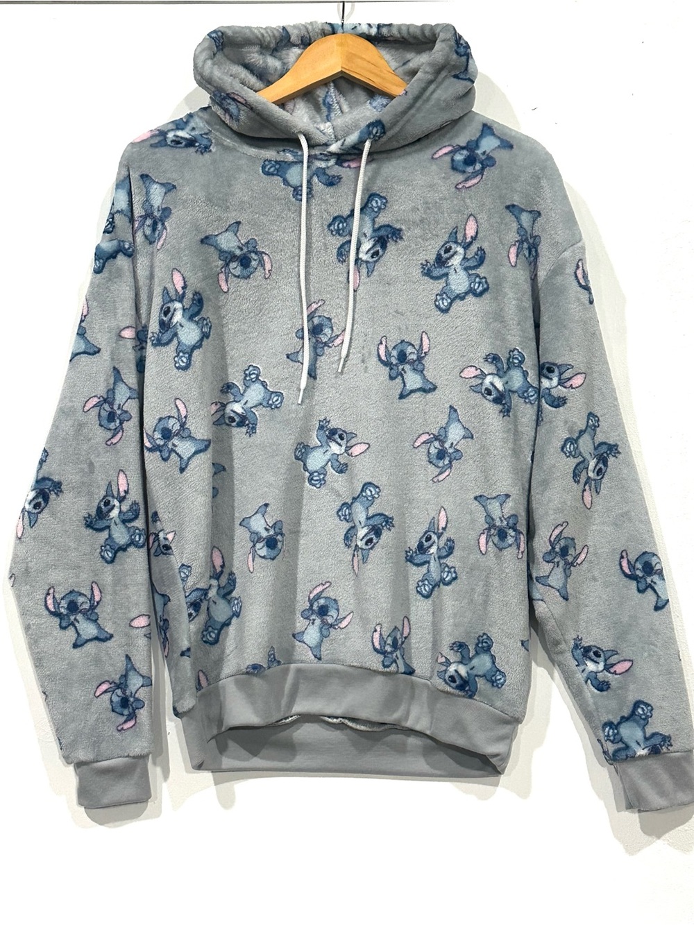 Plush‎ Grey Stitch-Print Hooded Sweatshirt